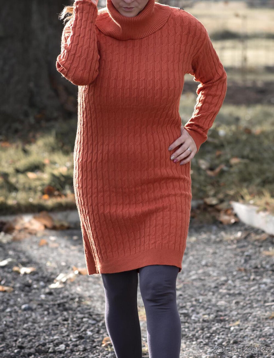 Dámské svetrové šaty Italy S M 36 38 - 11