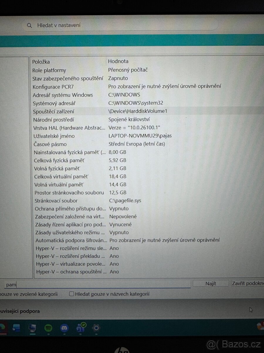 Prodám notebook HP 15s - 11