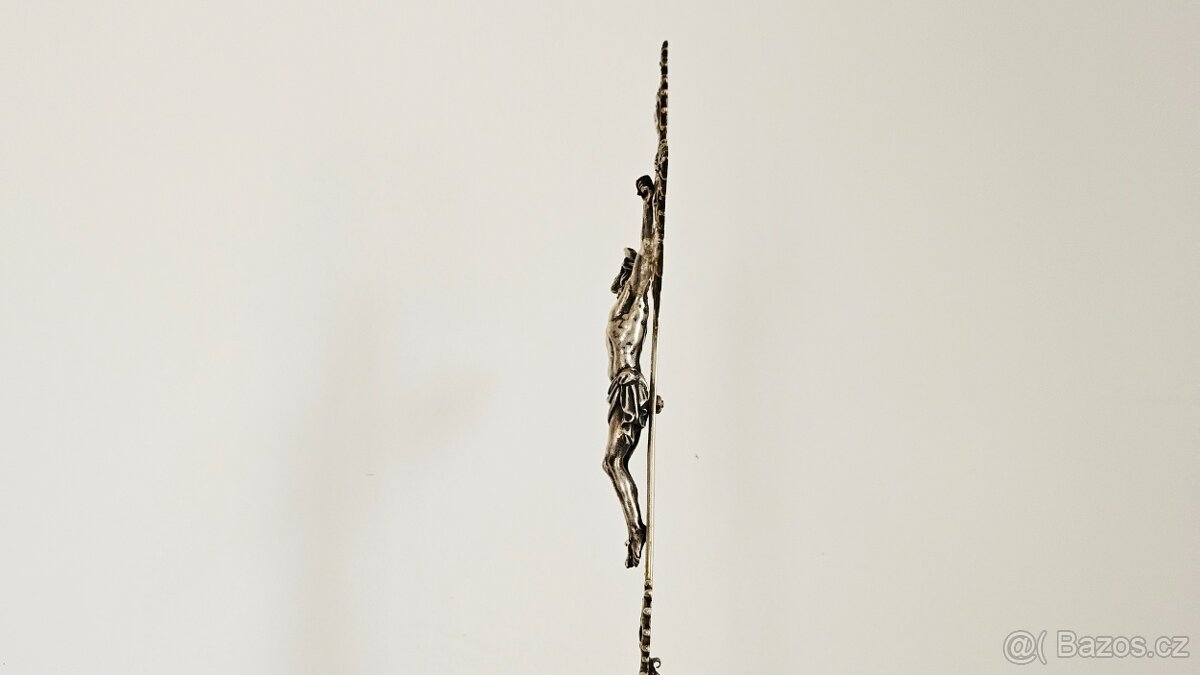 TOP Ag stříbro krucifix lotový punc rok 1858 UNIKAT - 11