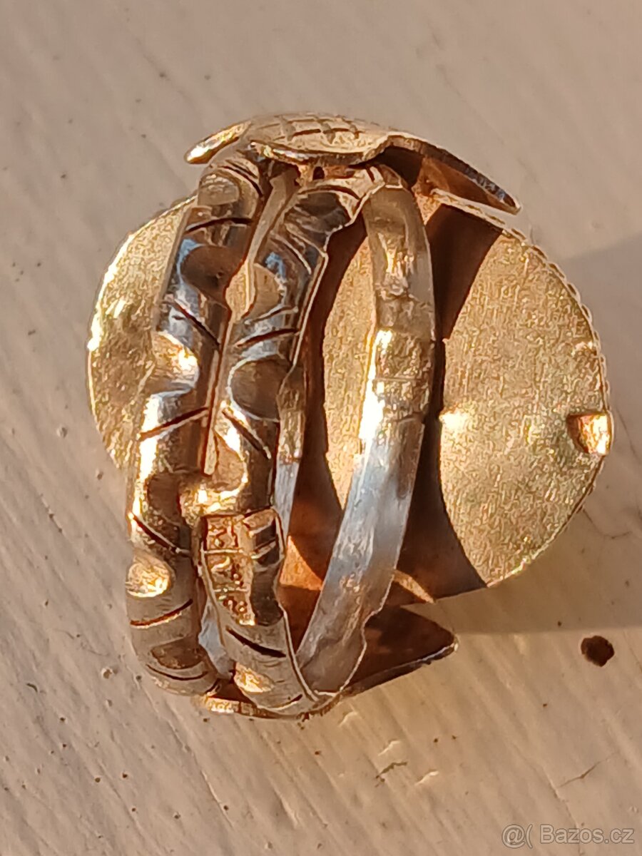 Stříbrný prsten starožitný Egypt - 11