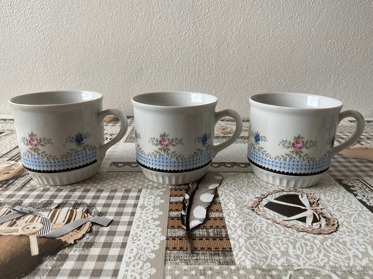 Raritní sada retro hrnků Dubí Czechoslovakia - 375 ml, 6 ks - 11