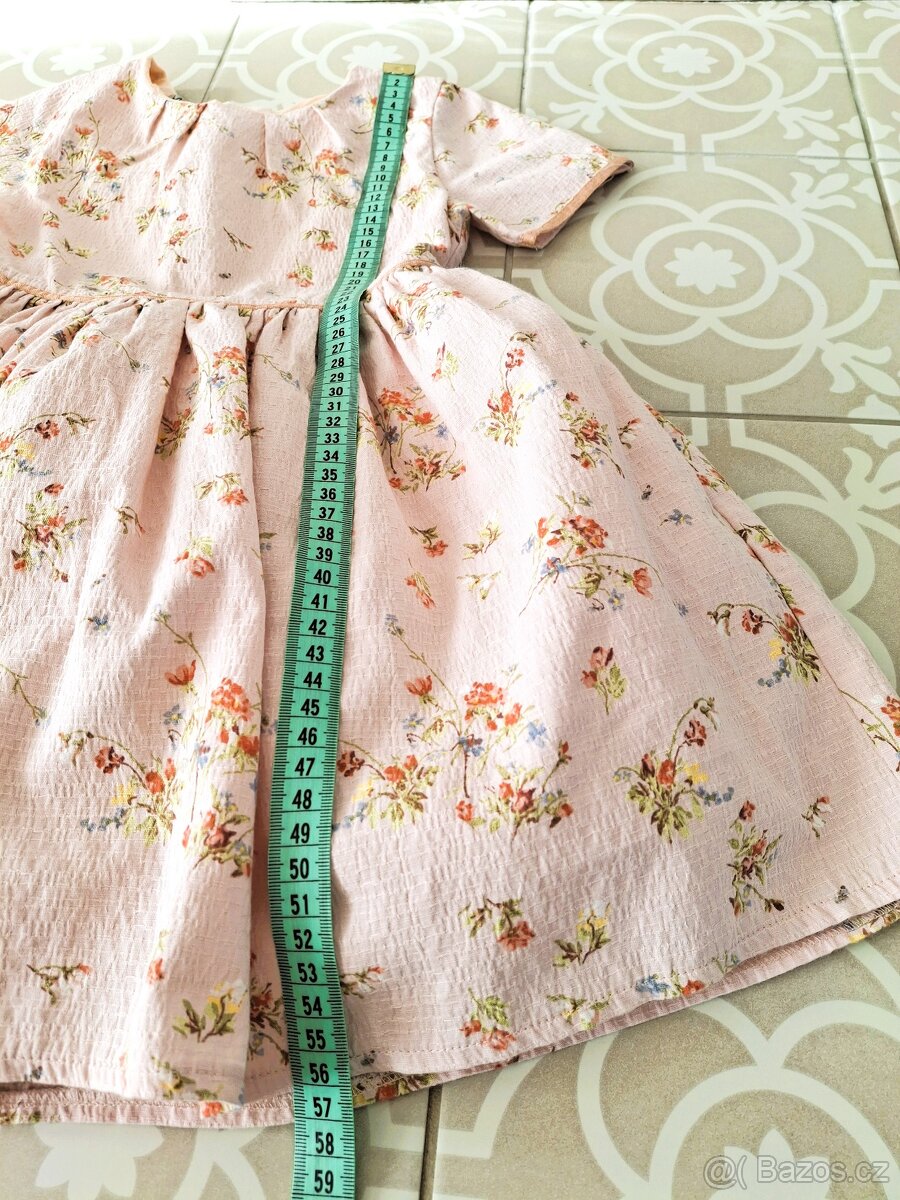 Nádherné šaty luční kvítí Next 104 růžové meruňkové - 11