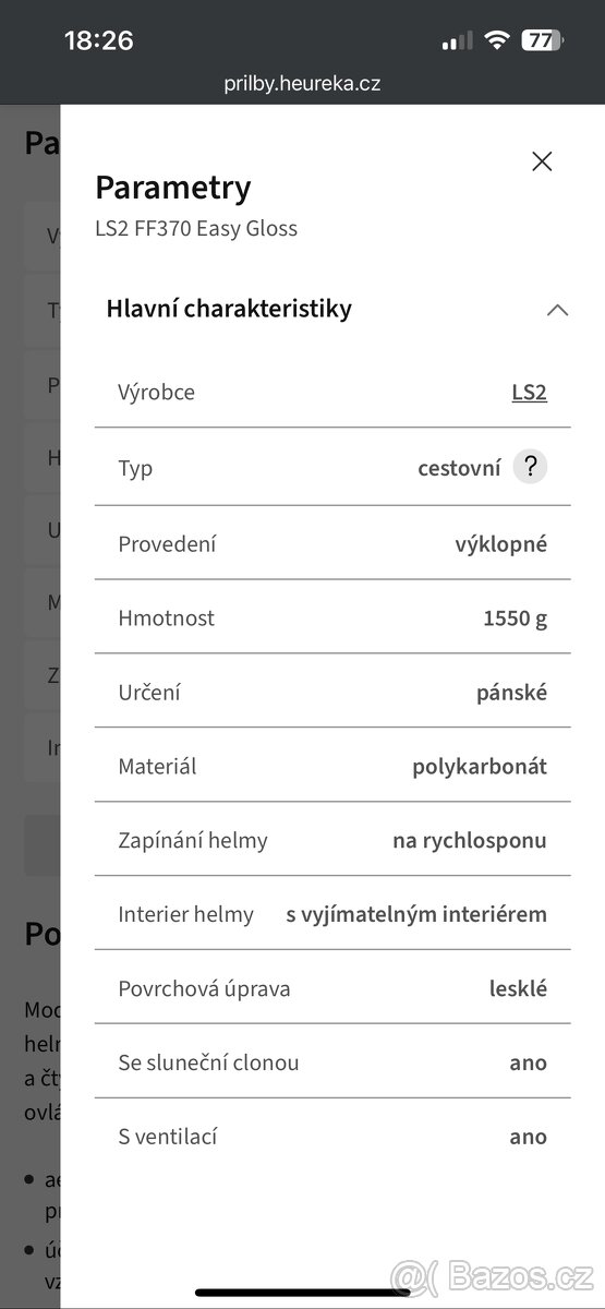 Vyklápěcí přilba LS2 FF370, velikost XS - 11