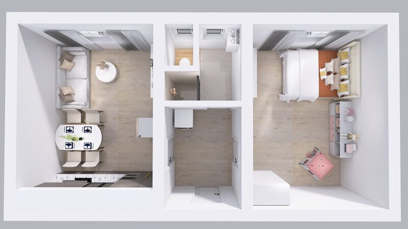 Zděný byt 2+kk, soukromé Bytové družstvo Horská 69, Trutnov, - 11