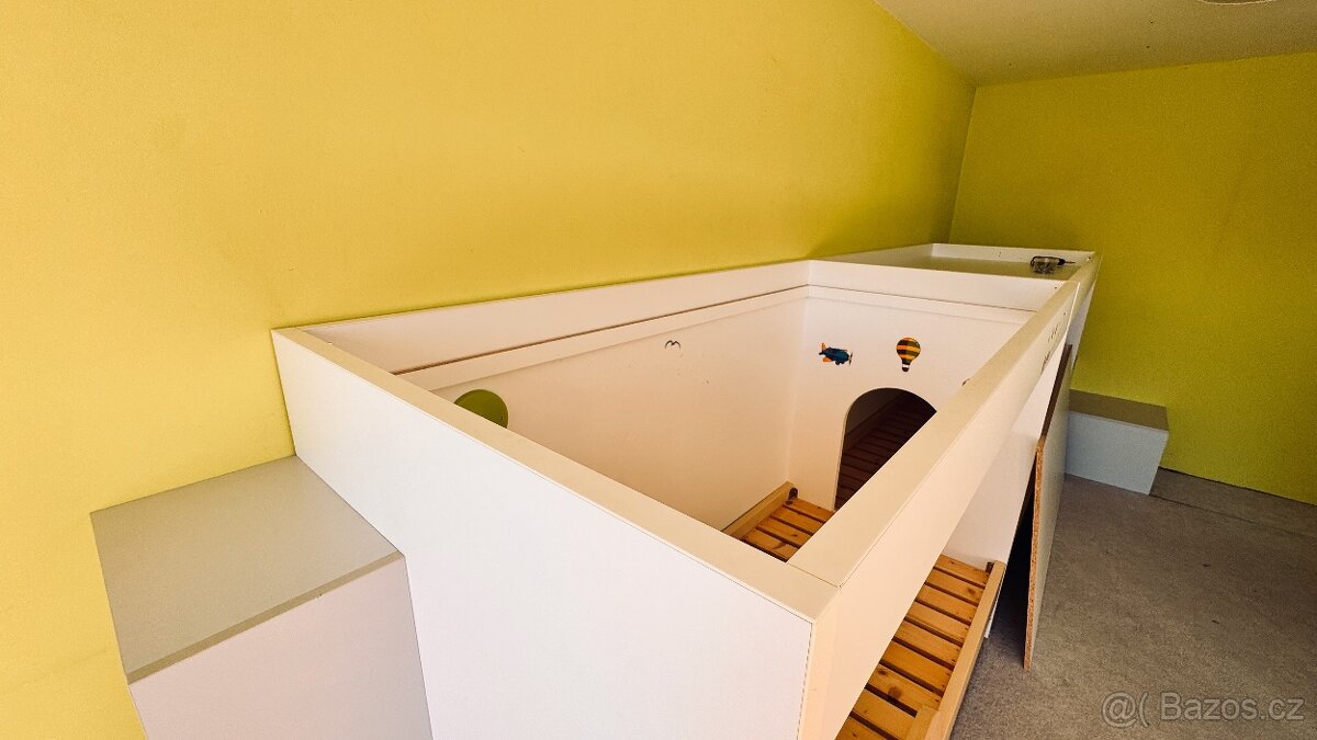 Dětský set (2x postel + schody s úložným prostorem). - 11