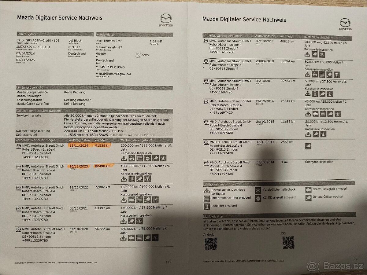 Mazda CX-5 2,0i 118kw 4x4 r.v.9/2014 najeto 100800kmServiska - 11