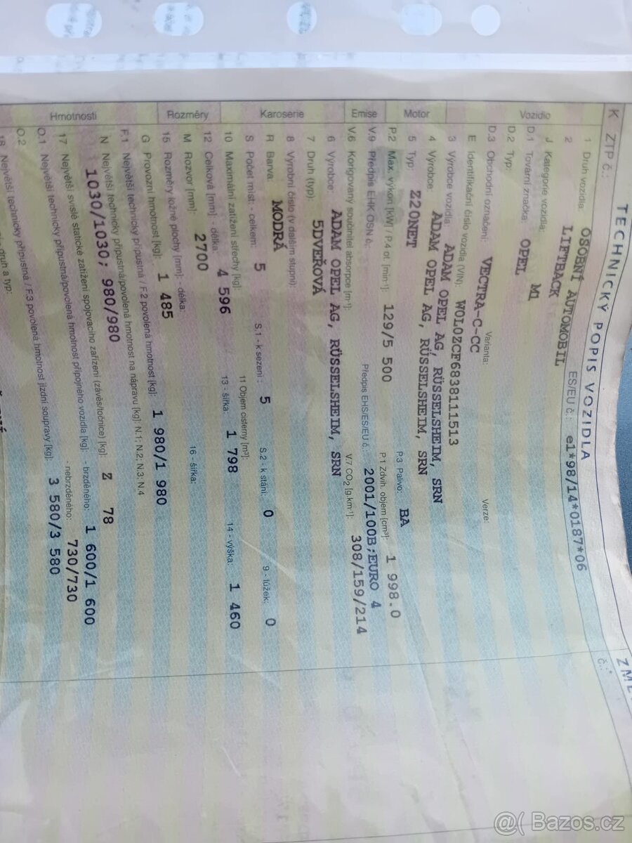 Prodám Opel Vectra 2.0 ecotec - 11