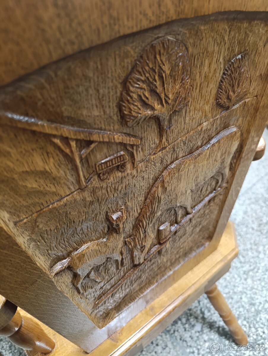 Rustikální / selský jídelní set, stůl, židle, masív - 11