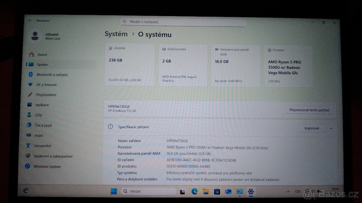 Prodám výkonný Hewlett-Packard Elitebook 735G6+dock+brašna - 11