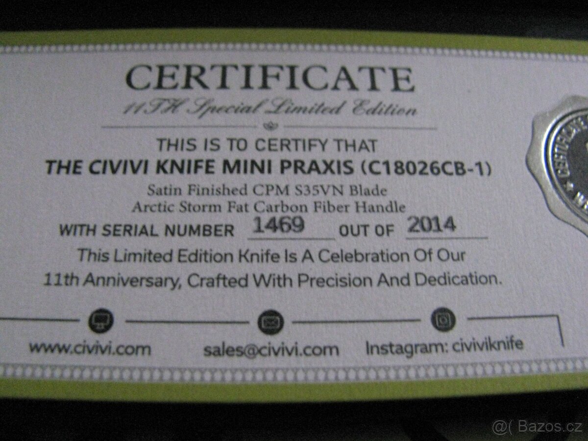 ZAV. NŮŽ - CIVIVI MINI PRAXIS - LIMITKA - OCEL - CPM S35VN - 11