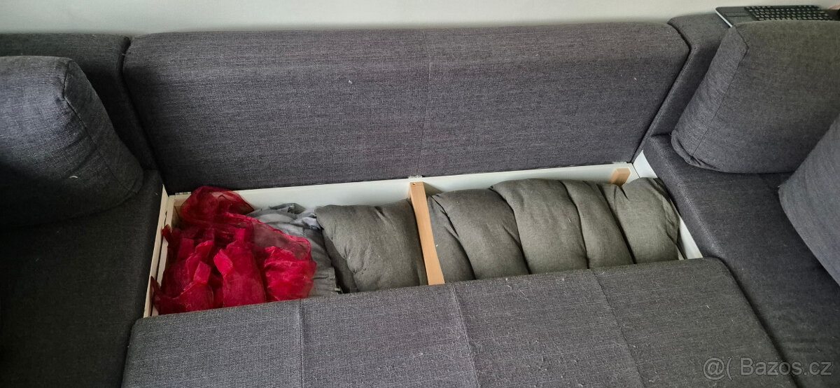 Veľký rozkladací gauč, tvar U , celková šírka 353cm - 11