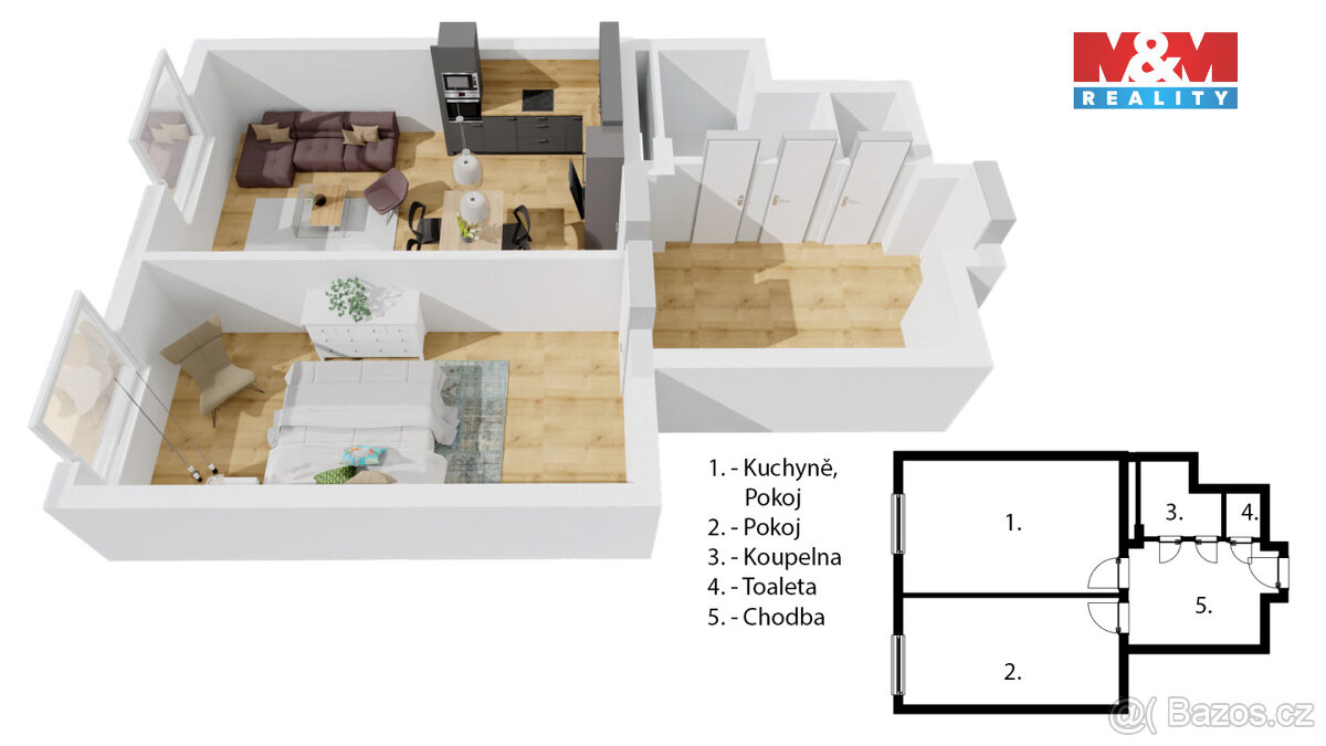 Prodej bytu 2+kk, 49 m², Praha, ul. Andrštova - 11