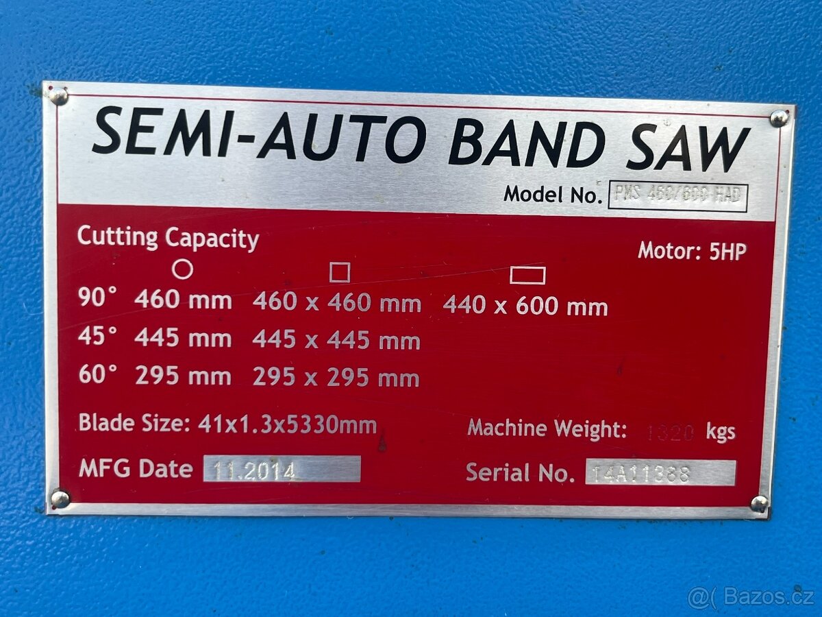 Pásová pila na kov PMS 460/600 HAD - 11