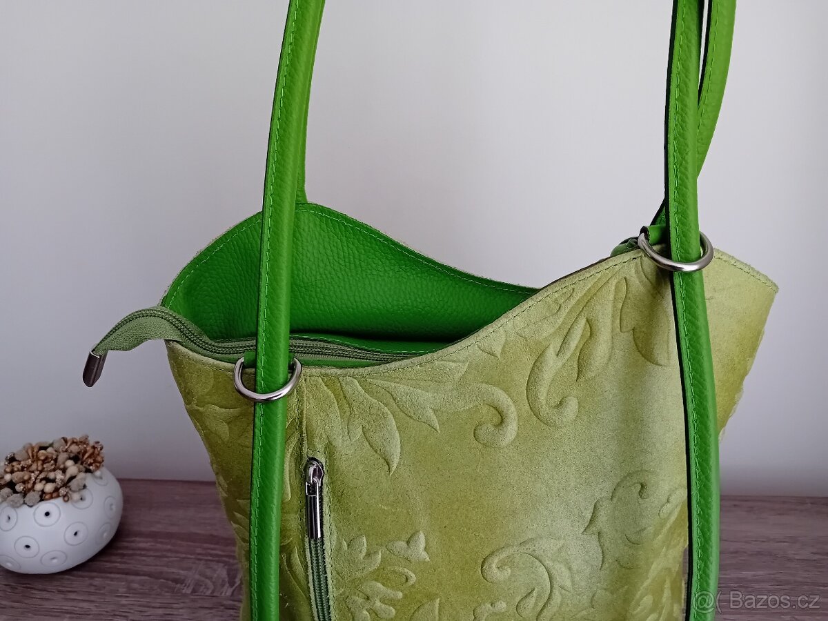 F.Z. Genuine Leather dámská kabelka + batůžek kožená - 11