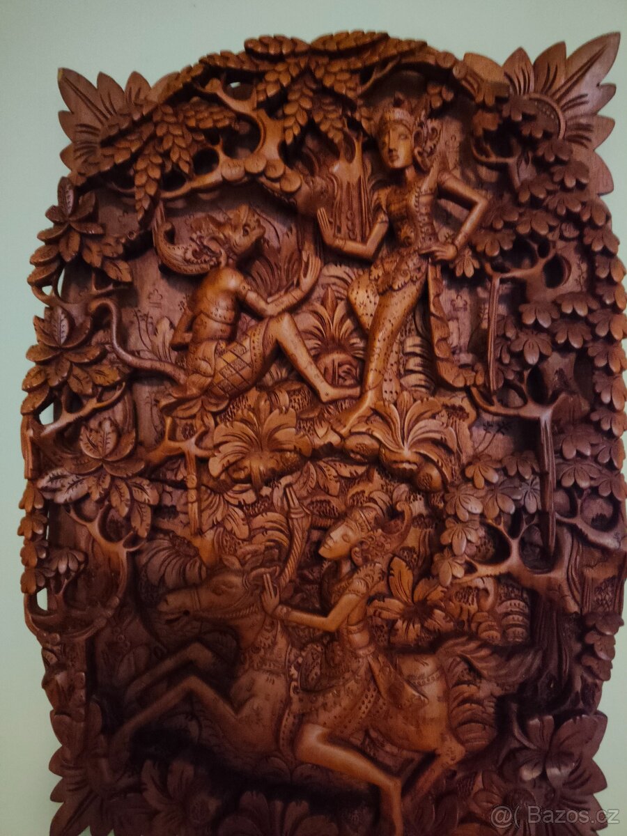 3 Balijské 3D obrazy dedina Mas - 11