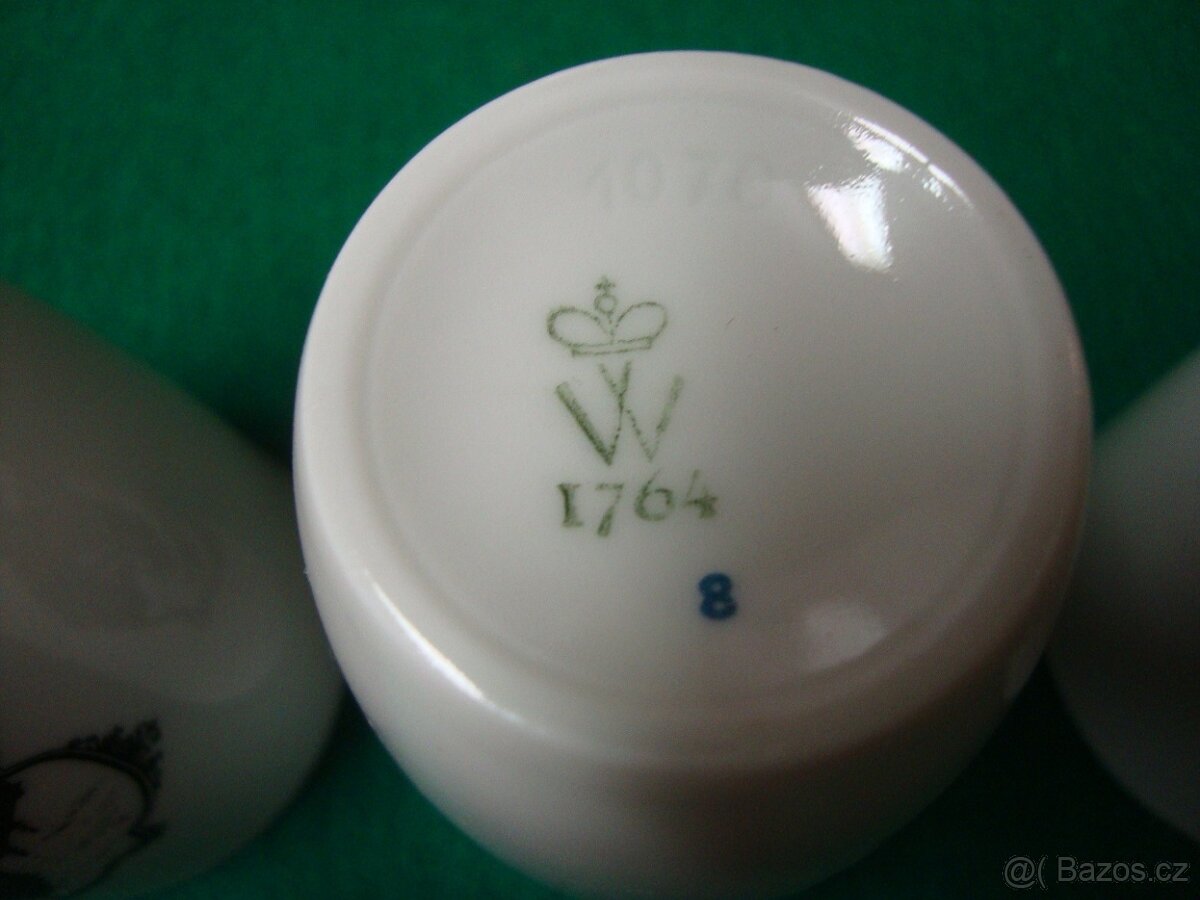 Starožitné porcelánové pohárky Berlín výroba Wallendorf top - 11