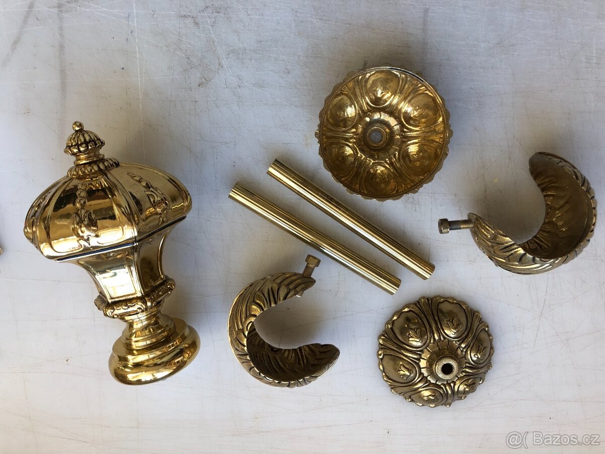 Mosazná tyč garnýž včetně dvou úchytů jedné koncovky (NP024) - 11