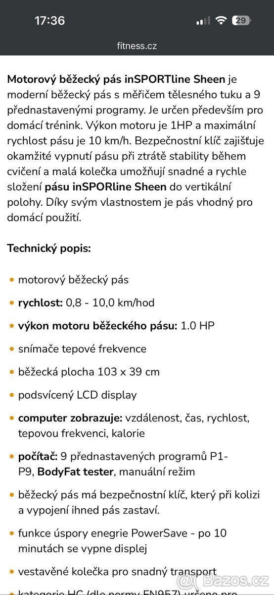 Běžecký pás Insportline Sheen - 11