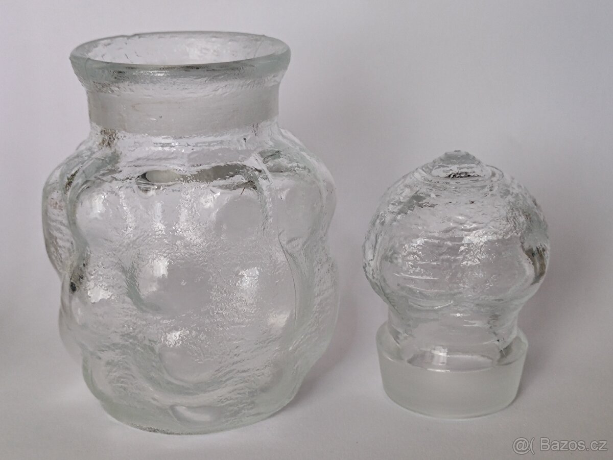 Retro dóza Pavel Pánek, lisované sklo, ČSSR, pošta 79.- - 11