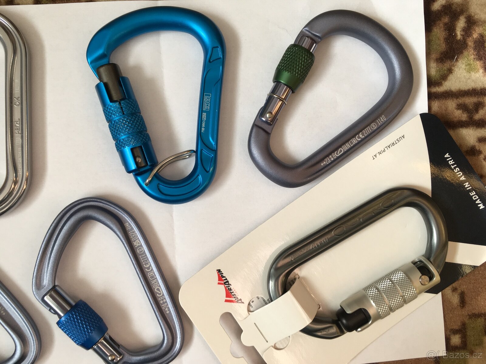 Karabíny karabínky 3 x triple-lock, 2 x screw-lock, nové - 11