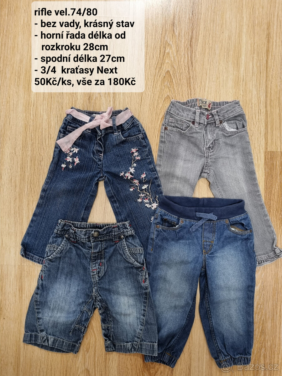 kalhoty, tepláky, kratase vel. 74/80 cca 6-12m - 11