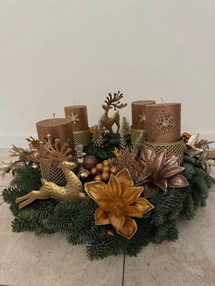 Adventní věnec - Mocha Mousse -Luxusní Dekorace - 11