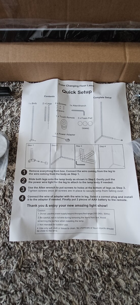 Led barevná stojací lampa na podlahu, dálkový ovladač - 11