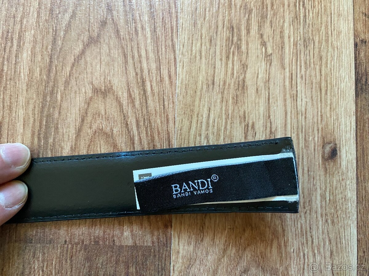 Nový pánský kožený opasek Bandi s aut. sponou-černý, nastav. - 11