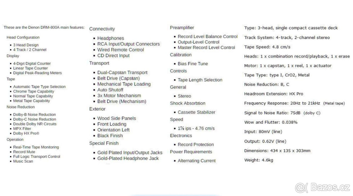 DENON DRM-800A Cassette Deck/3HEAD/Dolby B-C/MPX - 11