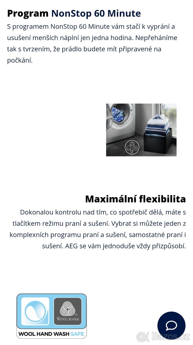 Prodáno AEG 8kg/4kg 1600ot. parní, pračkosušička - 11