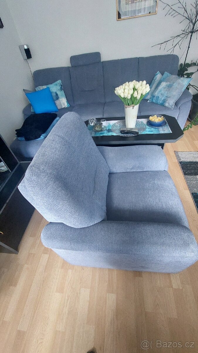 Sedaci souprava ,sedomodra - 11