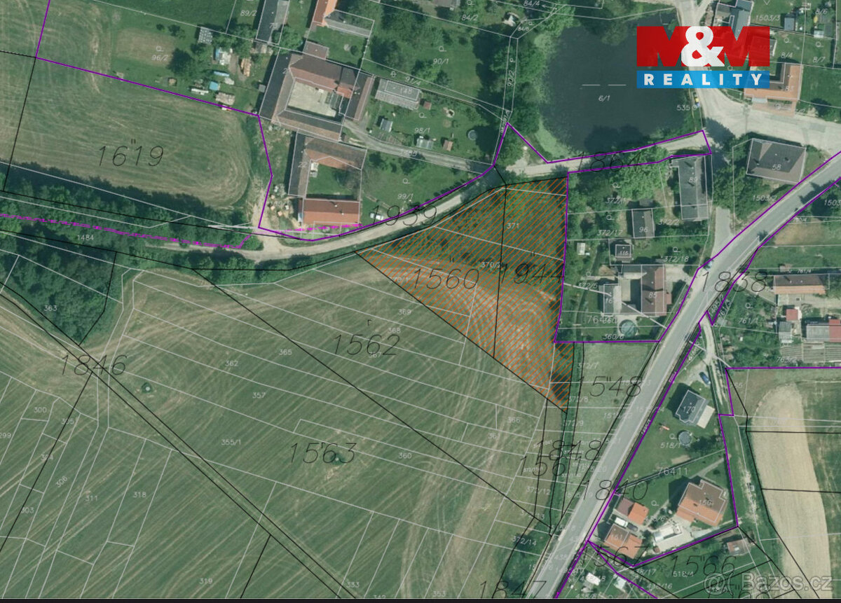 Prodej pozemku k bydlení, 3156 m², Vrcov - Borovany - 11