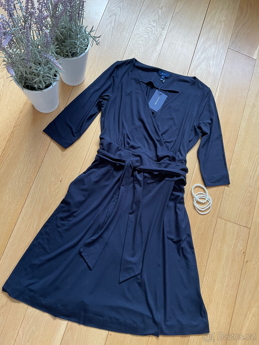 Zavinovací tmavě modré šaty Gant, vel. L - 11