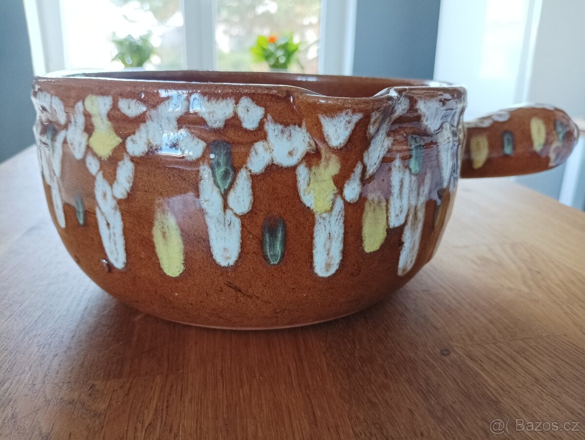 KAMENINOVÝ ABSTRAKTNĚ MALOVANÝ HRNEC GRÉS & POTIERS DIGOIN - 11