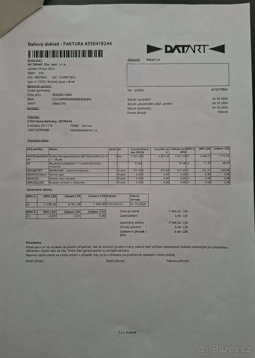 Pračka Whirlpool TDLR 6240SS EU/N - v záruce - 11