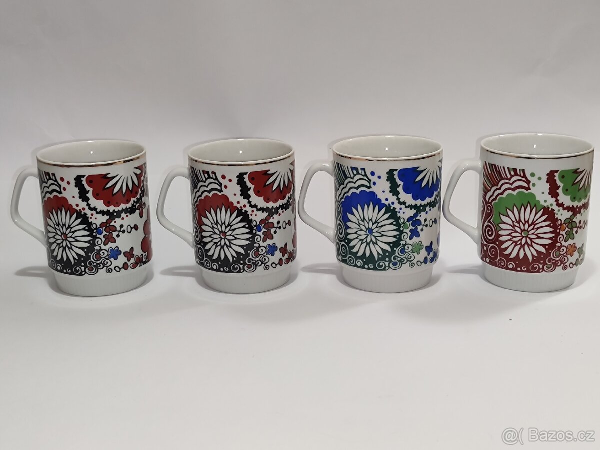 Retro hrnky Čína, starý hrnek, 90.-/hrníček, pošta 69.- - 11