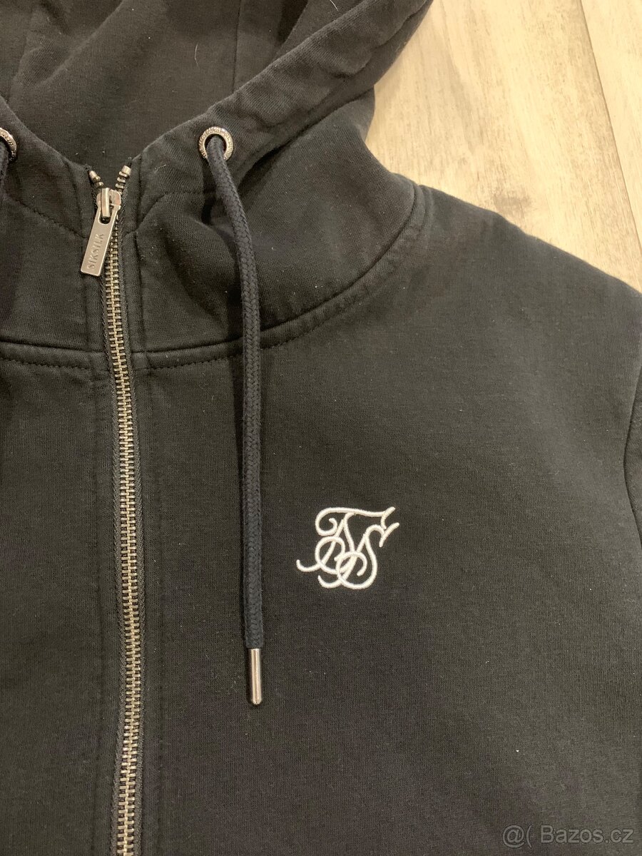 Pánská mikina SikSilk, černá, zip, vel.L - 11