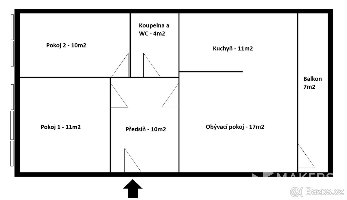 Pronájem světlého bytu 3+kk s lodžií 7 m², 63 m², Praha 4 – - 11