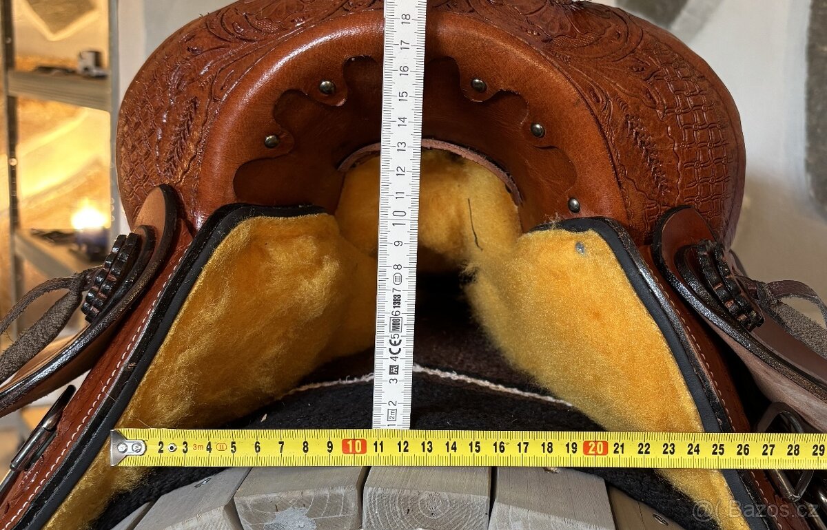 Westernové sedlo 10) rezato hnědé Twist - 11