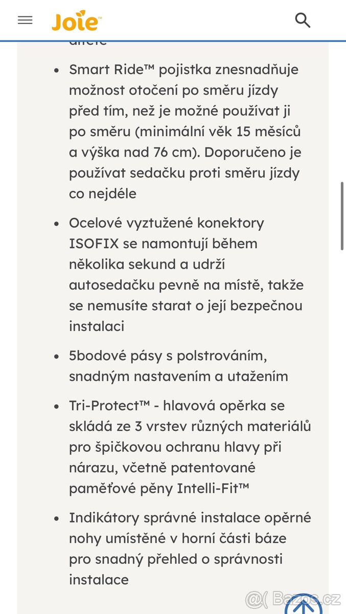 Otočná autosedačka joie i-Spin 360 e pro děti od6m do 4 let - 11