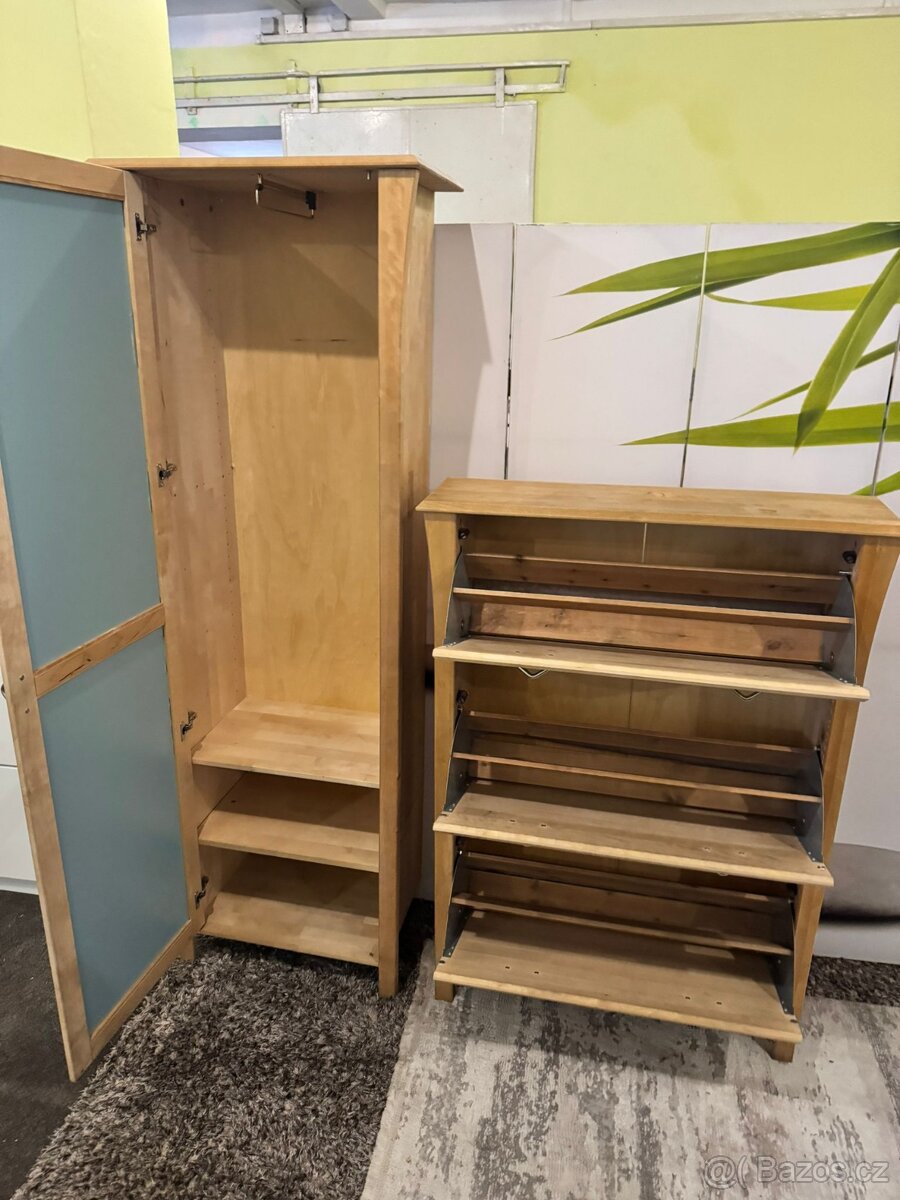 Kvalitní Botník a skříň na kabáty masiv Komplet - 11
