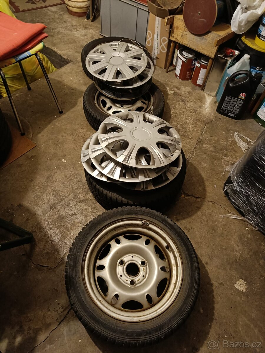 Plechové disky 15" 3x112 Smart ForTwo II zimní pneumatiky - 11