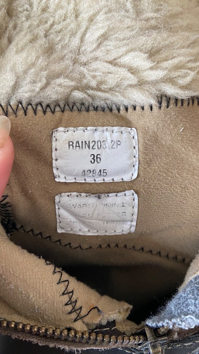 Hnědé kožené kozačky s bočním zipem vel.36 - 11