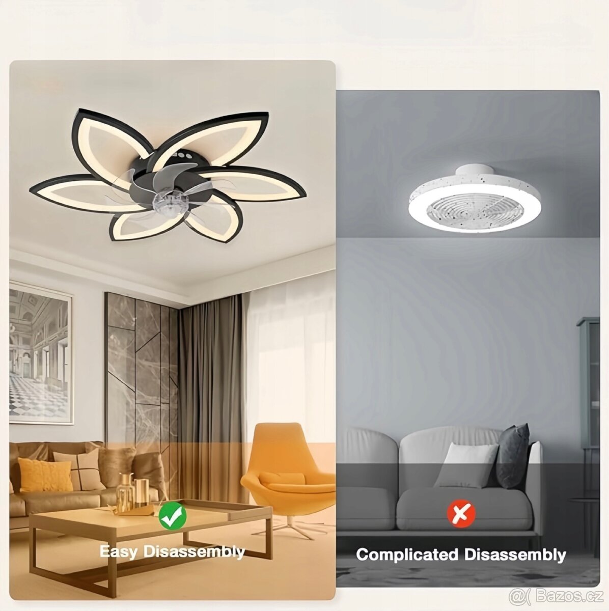 LUSTR BÍLI LED STROPNÍ VENTILÁTOR - 11