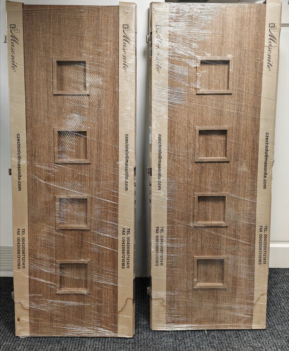 Interiérové dveře 2ks MASONITE 70/ plné s čtvercovým vzorem - 11