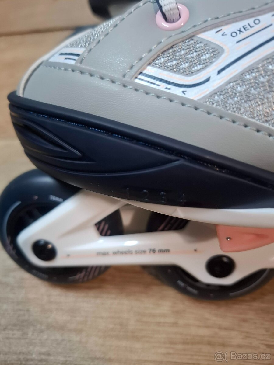 Nové - Oxelo Dětské kolečkové brusle Fit 3 šedé 32/35 - 11