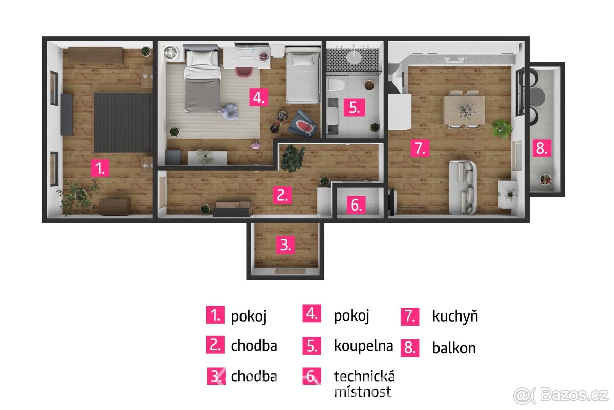 Prodej bytu 3+kk, 77 m² - Hrušovany nad Jevišovkou - 11