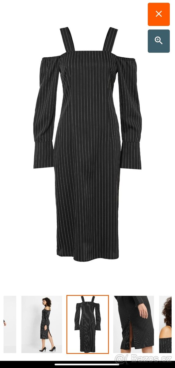 Elegantní šaty proužkované, vel. 34 - 11