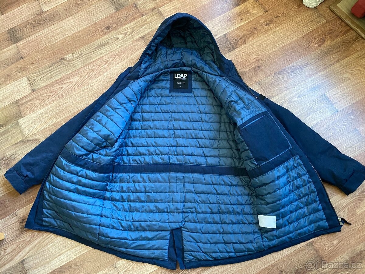 Kvalitní pánský zimní kabát Loap - L, tmavě námořnická - 11