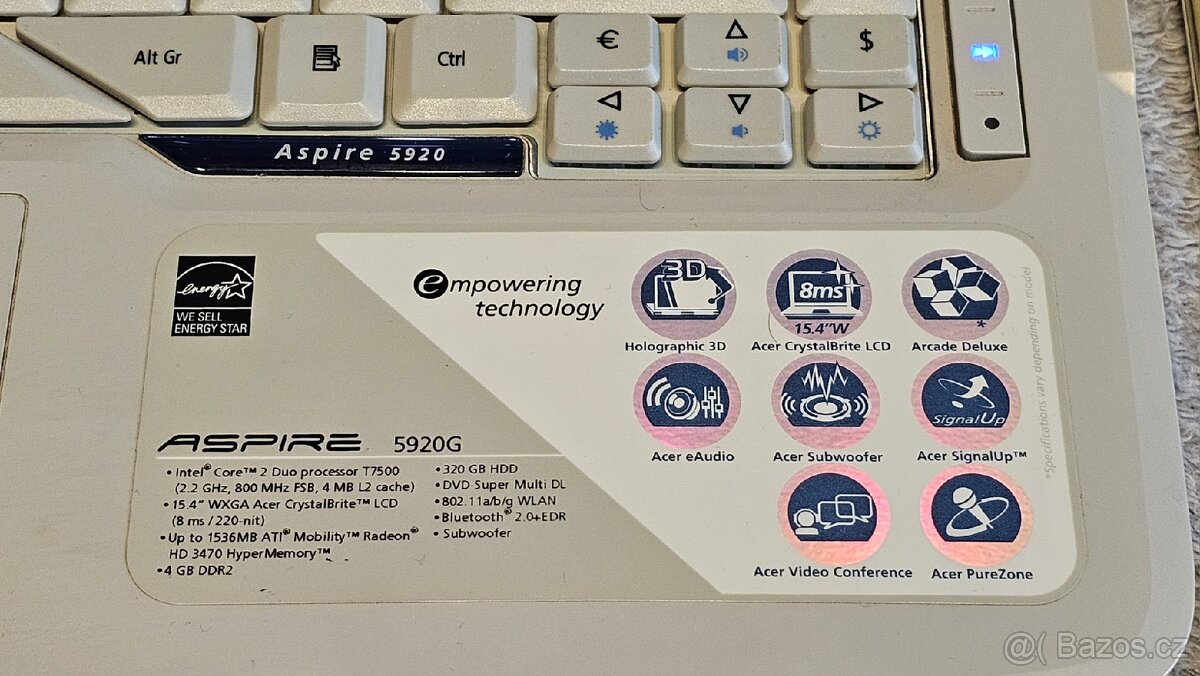 Prodám Acer Aspire 5920G (NOVÁ BATERIE 2026 a další) - 11